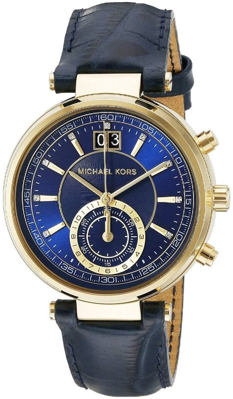 michael kors uhr gold blaues zifferblatt|michael kors damenuhrn.